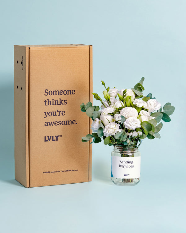 Wonderfully White Flower Jar