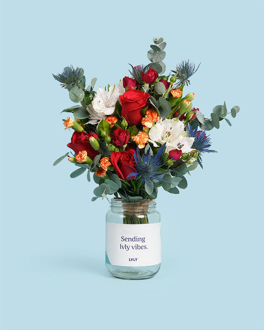 Red Romance Flower Jar