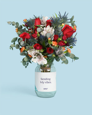 Red Romance Flower Jars