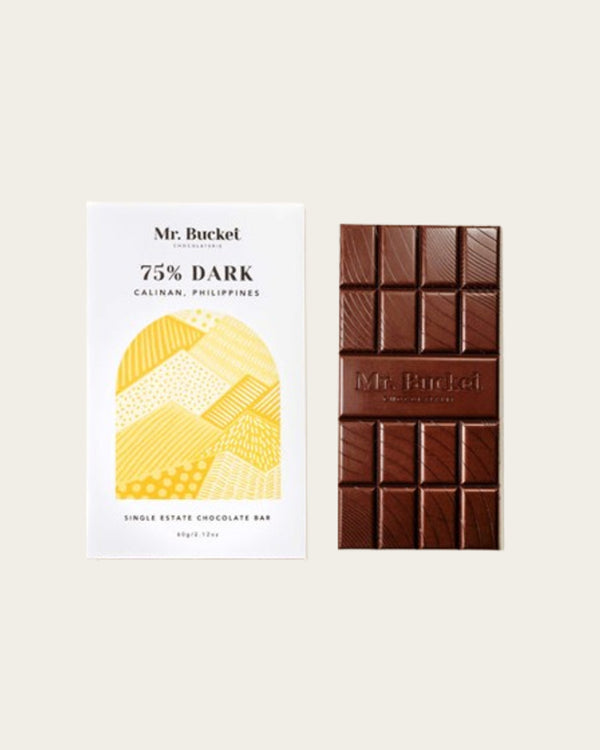 Mr. Bucket - 75% Dark Chocolate Bar (60g)