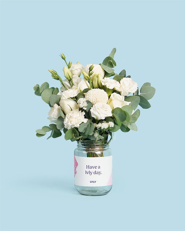 Wonderfully White Flower Jar