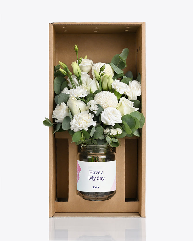 Wonderfully White Flower Jar 6