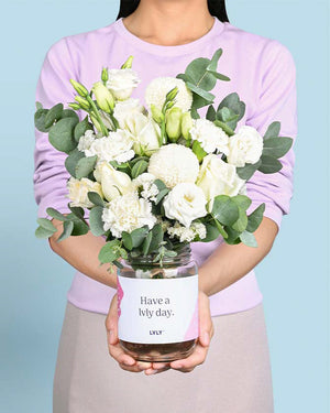 Wonderfully White Flower Jar 4