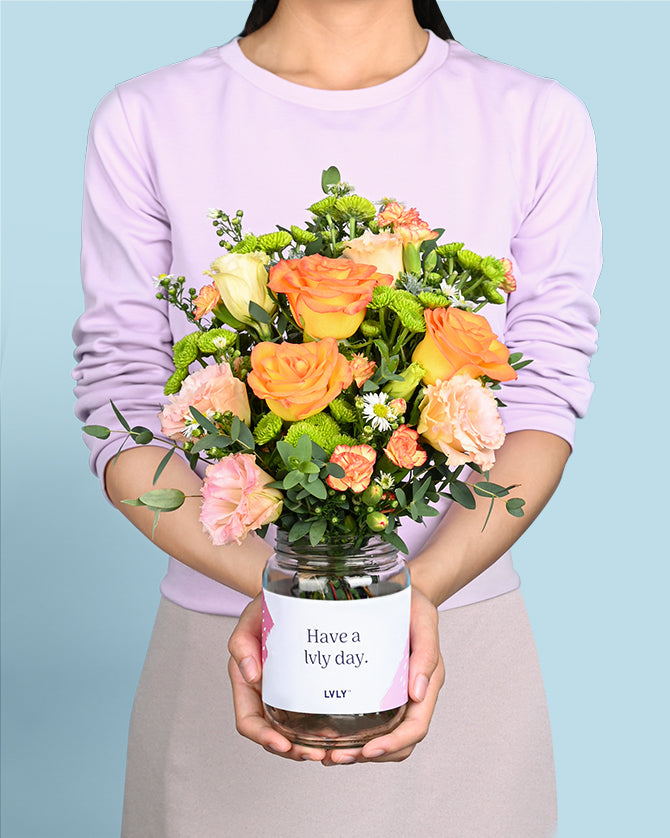 Golden Hour Flower Jars Chinese New Year Flowers LVLY Singapore