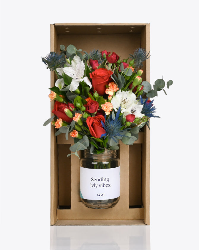 Red Romance Flower Jars